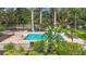 A shared pool offers a refreshing escape, surrounded by tropical foliage and lounge seating at 2220 Bahia Vista St # G4, Sarasota, FL 34239
