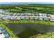 Beautiful aerial view of homes backing to a tranquil pond, enhancing the community's appeal at 2565 Star Apple Way, Sarasota, FL 34240