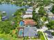 Beautiful aerial view of homes, pools, and waterfront access on the lake at 315 36Th Ne St, Bradenton, FL 34208