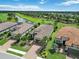 Beautiful aerial view of homes next to a waterway and lush green common areas with palm trees at 4540 Terrazza Ct, Bradenton, FL 34211