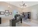 Bright office features a desk, built-in shelves, and neutral color palette at 520 Rye Ne Rd, Bradenton, FL 34212