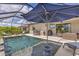 Relax by the pool with a shade umbrella and a TV for outdoor entertainment at 6507 Clairborne Ln, Bradenton, FL 34211