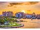 Waterfront cityscape view with sunset at 912 Ponderosa Pine Ln, Sarasota, FL 34243