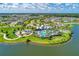 This aerial view reveals a meticulously planned community with a central recreation area, pool, and playground at 10309 Longmeadow Ave, Parrish, FL 34219