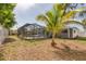 Backyard view of screened-in pool, plants, and lawn at 1400 62Nd S Pl, St Petersburg, FL 33705