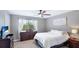Comfortable bedroom with a ceiling fan, dresser, and bright natural light at 1426 Harbour Blue St, Ruskin, FL 33570