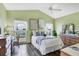 Bright bedroom with vaulted ceilings, hardwood floors, and ample natural light from multiple windows at 175 Inlets Blvd # 175, Nokomis, FL 34275