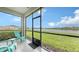 Screened lanai overlooking a pond, with seating for outdoor enjoyment at 17817 Pastureland Ave, Lakewood Ranch, FL 34211