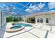 The screened-in pool and spa includes covered lounge area, great for enjoying the outdoors with easy access to the home at 20207 71St E Ave, Bradenton, FL 34211