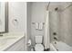 Clean bathroom with tub and shower combination, featuring modern fixtures and tile at 2500 Boone Ct, Sarasota, FL 34237