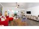 Contemporary living room with a ceiling fan and an open concept design at 2511 Lantana Ln, Palmetto, FL 34221