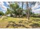 Spacious backyard surrounded by mature trees and a fence, offering privacy and a serene setting at 2866 E Rainbow Cir, Sarasota, FL 34231