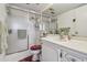 Bathroom with shower, vanity, mirror, and modern fixtures at 3680 Ironwood Circle # 704-L, Bradenton, FL 34209