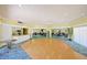 Spacious multipurpose room featuring a kitchenette, tables, chairs, and a wood dance floor at 3680 Ironwood Circle # 704-L, Bradenton, FL 34209