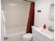 Bathroom with a shower-tub combo, vanity, and decorative accents for a homey feel at 4016 Oakview Dr # J6, Punta Gorda, FL 33980