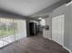 A kitchen area featuring stainless steel appliances and sliding door access to the yard at 4031 Wake Ave, Sarasota, FL 34241