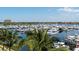 Panoramic marina view showcasing numerous boats, palm trees, and a clear, sunny sky at 610 Riviera Dunes Way # 306, Palmetto, FL 34221