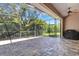 Large screened patio, perfect for outdoor relaxation and entertainment, with lush greenery views at 8102 Waterview Blvd, Lakewood Ranch, FL 34202