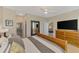Spacious bedroom with views to the bathroom and living room at 8417 Karpeal Dr # 4, Sarasota, FL 34238