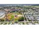 Panoramic aerial shot showcasing residential area near baseball fields with cityscape in the background at 1060 Cockrill St # 1060, Venice, FL 34285