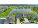 Beautiful aerial view of homes and a scenic lake in a well-maintained, vibrant community at 10609 Great Cormorant Dr, Riverview, FL 33579