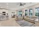 Cozy living room area with a smooth transition into the kitchen and dining space at 12564 Night View Dr, Sarasota, FL 34238