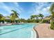 Community swimming pool features clear blue water, mature landscaping, and comfortable lounge seating at 12564 Night View Dr, Sarasota, FL 34238