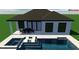 Backyard pool with lounge chairs, patio dining set, and a clean modern design at 138 Toscavilla Blvd, Nokomis, FL 34275
