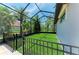 The backyard has artificial turf with a screen enclosure at 303 Cockle Shell Loop, Apollo Beach, FL 33572