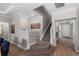 Inviting staircase with plush carpeting, white banisters, and stylish foyer views at 3344 Anchor Bay Trl, Bradenton, FL 34211