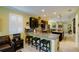 Stylish kitchen area with granite counters, stainless appliances, bar seating, and ample storage space for modern living at 3681 Divot Ln, Sarasota, FL 34232