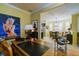 Inviting office space featuring a wooden desk, globe, and stylish decor, perfect for a home workspace at 3681 Divot Ln, Sarasota, FL 34232