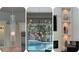 A variety of contemporary light fixtures showcase modern interior design, with views of the outdoor pool at 413 Partridge Cir, Sarasota, FL 34236