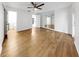 The bright main bedroom offers durable floors, ample space and access to an ensuite bathroom and the kitchen at 4455 Emerald Ridge Dr, Sarasota, FL 34233