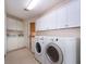 Functional laundry room with ample storage cabinets and modern appliances at 483 Partridge Cir, Sarasota, FL 34236