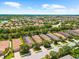 Aerial view of a residential neighborhood surrounded by green spaces and waterways at 5121 Serata Dr, Lakewood Ranch, FL 34211
