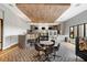 Modern cafe featuring stylish booths, patterned tile flooring, and updated appliances in a cozy setting at 5121 Serata Dr, Lakewood Ranch, FL 34211