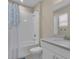 Modern bathroom featuring a shower-tub combo, white vanity with sink, and neutral finishes for a clean, updated look at 5540 Summit Gln, Bradenton, FL 34203