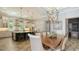 Dining room with direct view and access to the kitchen, which has an island at 7665 Haddington Cv, Bradenton, FL 34202