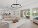 Bright and airy living room with access to an outdoor pool area via sliding glass doors at 10120 Carnoustie Pl, Bradenton, FL 34211