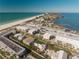 Panoramic aerial shot featuring a coastal home with a rooftop deck near the beach at 111 6Th N St, Bradenton Beach, FL 34217