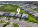 An aerial view of this suburban home with a pool and landscaping at 17737 Savory Mist Cir, Bradenton, FL 34211