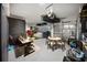 This garage features a golf simulator, work area, storage and overhead racks at 17737 Savory Mist Cir, Bradenton, FL 34211