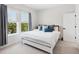 Serene bedroom features a comfortable bed with plush pillows and two windows with natural light at 2217 Muesel St, Sarasota, FL 34237