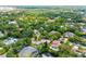 Aerial view showcasing a quiet residential neighborhood with tree-lined streets and a variety of home styles at 2504 Mulberry Ter, Sarasota, FL 34239
