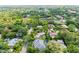 Aerial view showcasing a quiet residential neighborhood with tree-lined streets and a variety of home styles at 2504 Mulberry Ter, Sarasota, FL 34239