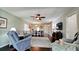 Open-concept living room with hardwood floors, comfortable seating, and stylish decor at 3305 Notre Dame Pl # 3305, Bradenton, FL 34207