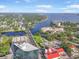 Expansive aerial view captures the city's landscape with river, bridge, and buildings in a picturesque setting at 520 27Th W St, Bradenton, FL 34205