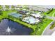 Aerial view of the community pool, playground, tennis, and other amenities at 6435 165Th E Dr, Parrish, FL 34219