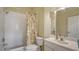 Bathroom featuring a shower-tub combination and single sink with updated faucet at 7717 Us Open Loop, Lakewood Ranch, FL 34202